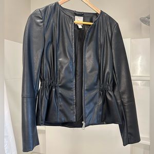 H&M Faux Leather Peplum Jacket